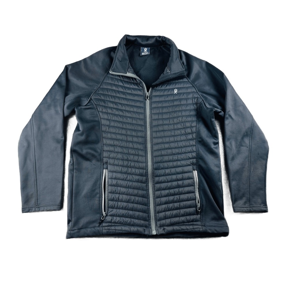 Little Donkey Andy Hybrid‎ Jacket Men M Gray Quilted Softshell Full Zip Outdoor
